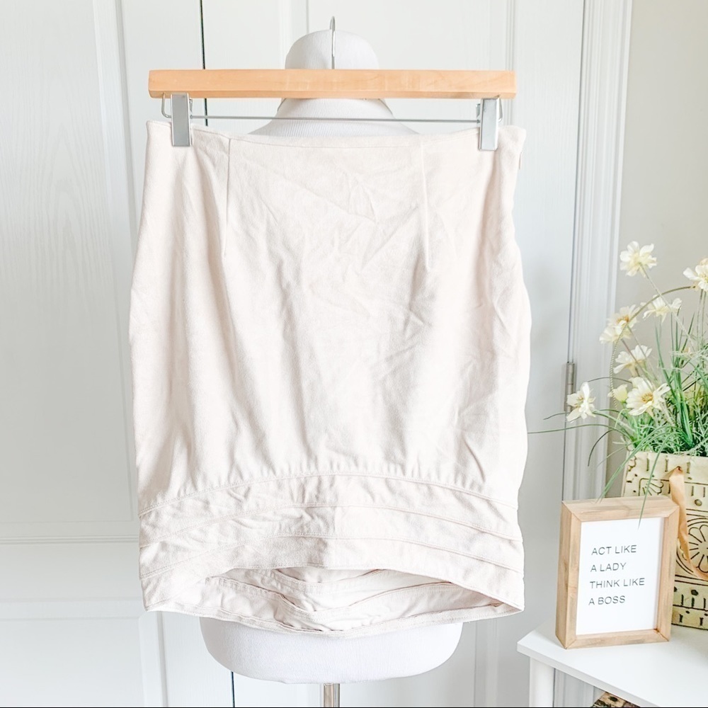 NFC Faux Suede Hi-Lo Pencil Skirt